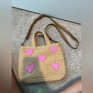Woven heart purse